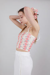 セット ハイティーンノースリーブクロップトップス&シュシュ / SET Highteen Sleeveless Crop Top Scrunchie Pink