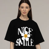 ナイススマイルロゴフラワーショートスリーブTシャツ / NICE SMILE Logo Flower Short Sleeve Tee