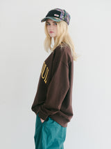 アーチロゴクルーネック / BSR2223FWPO077 BSRBT ARCH LOGO CREWNECK BROWN