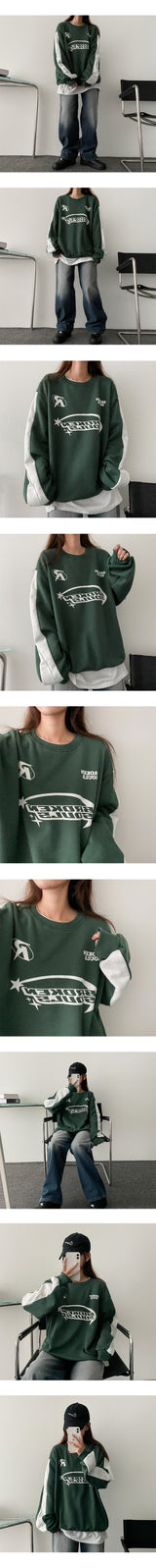 Napping Broken Line Color Sweatshirt