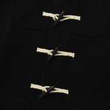 UNI MONO CHERRY HOODIE LONG DUFFLE COAT [BLACK]