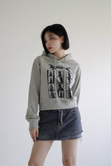 フォトクロップフードTシャツ/Photo Crop Hooded T-shirt (2color)
