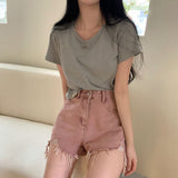 デイリーラベルセミクロップショートスリーブTシャツ