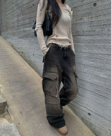 (Unisex) Frank cargo denim pants