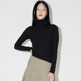 Slim-fit Unbalance Turtleneck [BLACK] (6618525270134)