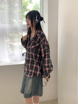 Deva Vintage Check Brushed Outer Long Sleeve Shirt