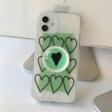 Green - Heart Christmas Phone Case Bead Tok Set 