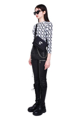 シグネイチャーロゴモノグラムクロップラッシュガードツーピースセット/Signature logo monogram crop rash guard two-piece set (white)