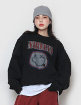 スマイルブラックニルバーナスウェットシャツ / Smile Black Nirvana Sweatshirt