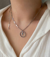 コインブラッククロス2ウェイネックレス/ky Coin Black Cross Two Way Necklace