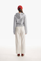 スモールチェリークロップフーディージップアップ／SMALL CHERRY CROP HOODIE ZIP UP [MELANGE GRAY]