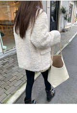 Ankara tteokbokki fleece coat