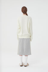 スモールチェリーミディスカート／SMALL CHERRY MIDI SKIRT [MELANGE GRAY]