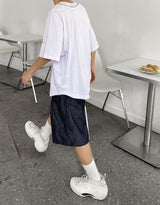 ワイドハーフストリングデニムショートパンツ / No.9607 Z wide half string denim SHORTS