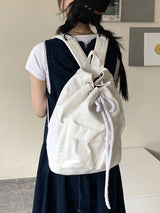 パオンツーポケットストリングキャンバスコットンバックパック / Paon Two-Pocket String Canvas Cotton Backpack