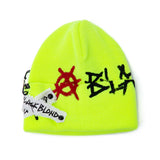BBD Graffiti Logo Patch Beanie (Neon) (4645124964470)