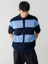 ストライプカラーカーディガン/Stripe collar cardigan 3color