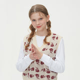 FLOWER JAQUARD KNIT VEST_BEIGE (6610820825206)