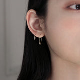 [single earring]14K gold oval earring (m) (6680497553526)