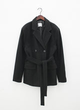 ダブルベルトウールジャケット / Double belt wool jacket (2color)