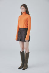 ホールガーメントカシミアタートルネックニット / Whole Garment Cashmere Turtleneck Knit [Orange]
