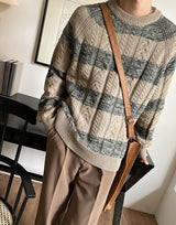Stripe Extended Sleeve Knit Top (3color) (6598830063734)