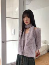 [Wool 20] Baffe Bubble Deep Unneck Knit Scarf Set