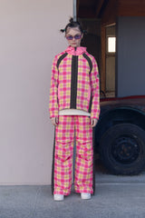 COLOR COMBINATION TUCK PANTS [PINK]