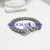 ブラック ライン カーブ チェーンブレスレット / [BLESSEDBULLET]black line CURVE chain bracele_10mm/13mm