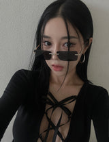 コルセットバックレスアンダーブープダブルサイドTシャツ
