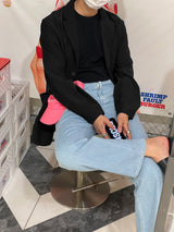 Mentee Label Denim Pants (Lightblue) (6584876204150)