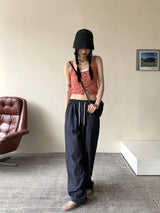 サリーボタンパンチングレイヤードニットノースリーブ / Sally button punching layered knit sleeveless