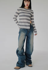 ウエストオープンニット / Waist open knit (4color)