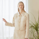 [LINE] Tweed Line Jacket (Beige) (6696309751926)