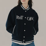 ワイルドフラワーウールバーシティジャケット / WILD FLOWER WOOL VARSITY JACKET_NAVY