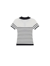 ストライプニットピケシャツ/STRIPED KNIT PIQUE SHIRT OFF WHITE (6586891960438)