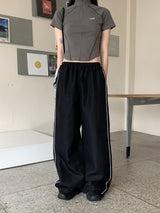エベルサイドラインワイドロングツーウェイジョガーパンツ / Ebel sideline wide long two-way jogger pants