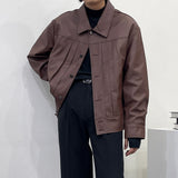 レザーピンタックジャケット/EV leather pin tuck jacket (3 colors)
