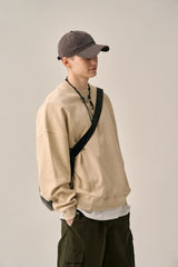 REVERSE PATTERN SWEATSHIRT-BEIGE