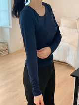 Youth Basic U-neck Long-sleeved T-shirt