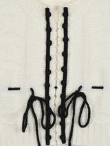 プチリボンニットベスト / Petite Ribbon Knit Vest (Ivory)