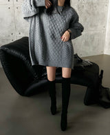 Cooking Twisted Doughnut Patterned Oversized Fit Knitwear