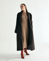 UNISEX FAKE NUBUCK MAXI COAT W - DARK BROWN (6636063457398)