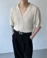 GL Twisted Doughnut Patterned Short-Sleeved Cardigan (5 colors)