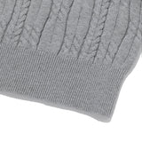 スモールチェリーケーブルクロップ丈のショットスリーブニット／SMALL CHERRY CABLE CROP SHORT SLEEVE KNIT [MELANGE GRAY]
