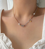 fx Stainless Steel Titanium Combination Mix Ball Heart Kitch Unique y2k Hip Necklace