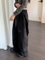 コットンストリング2wayカーゴロングジョガーワイドパンツ
