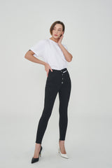ウェストスリットスキニージーンズ/WAIST SLIT BLACK SKINNY JEAN [6803]