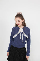 パーミナインフリルレースニット / peminine frill lace knit