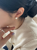 [92.5silver] cotton pearl earrings_ivory (2sizes)